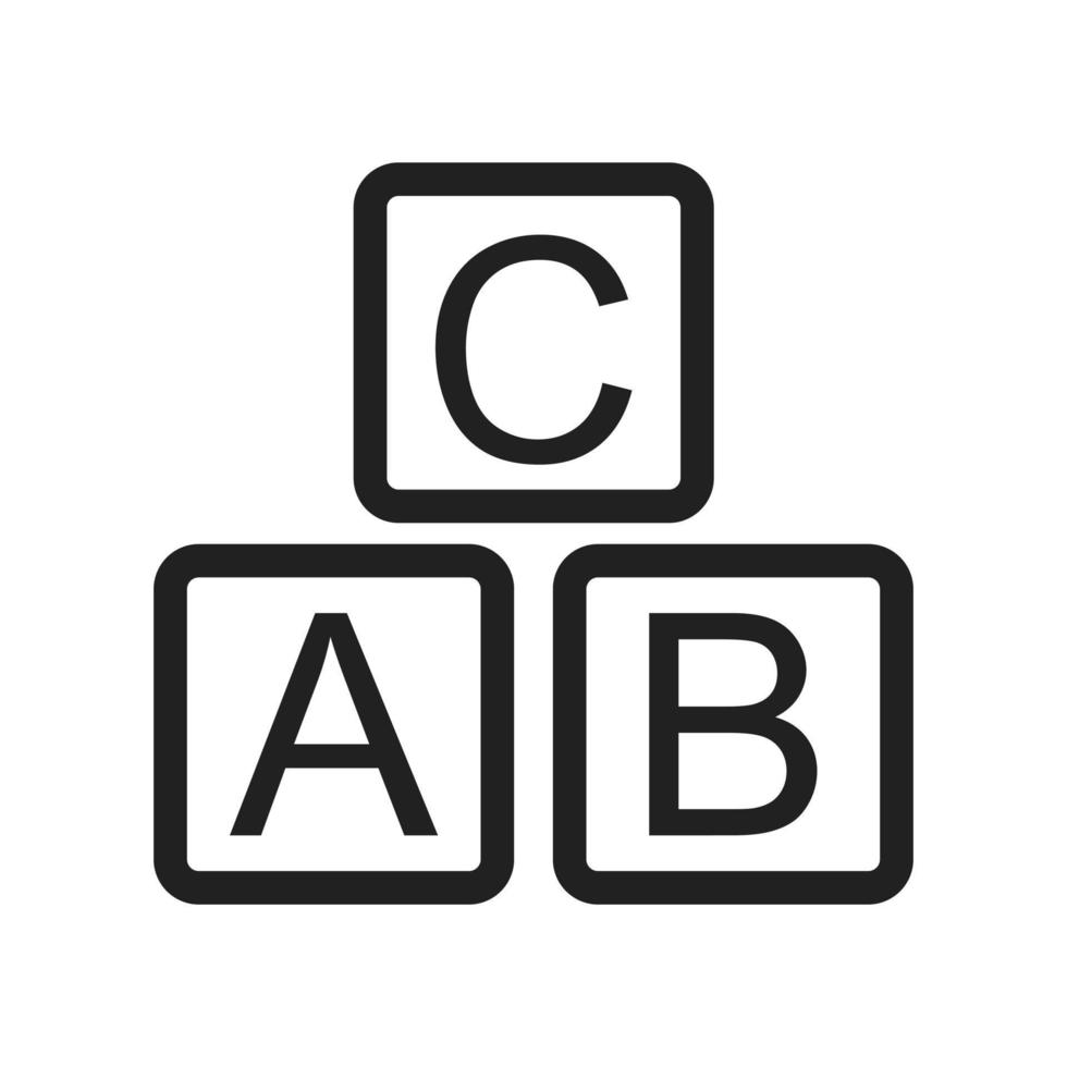 Blocks I Line Icon vector