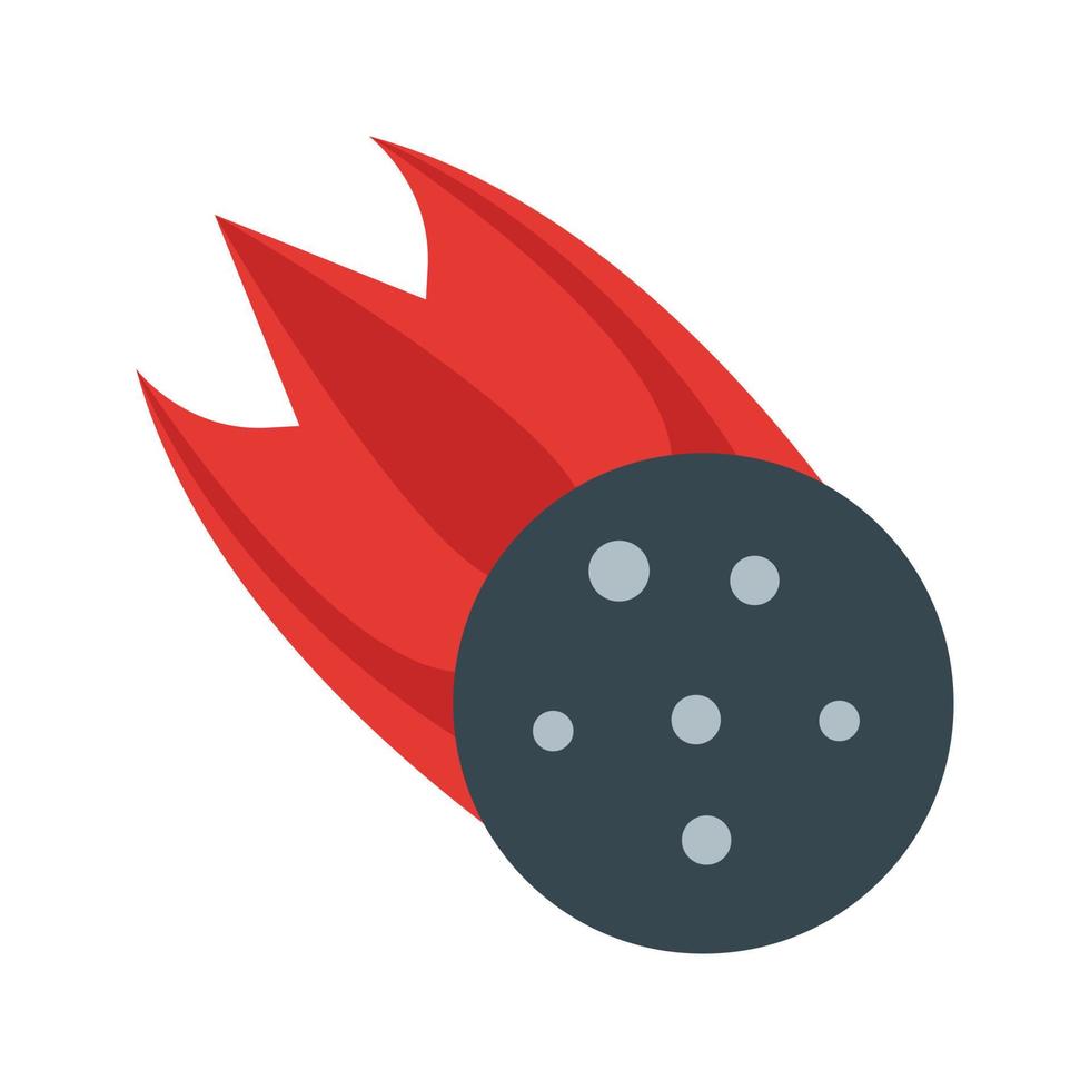 Falling Asteroid Flat Multicolor Icon vector