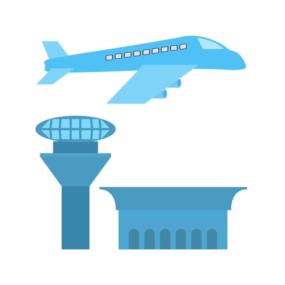 Airport Flat Multicolor Icon vector