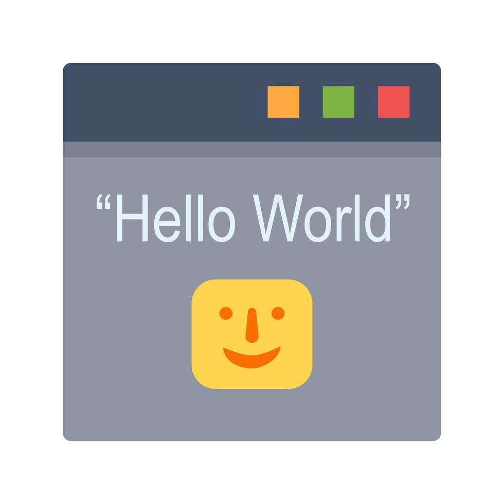 Hello World Program Flat Multicolor Icon vector