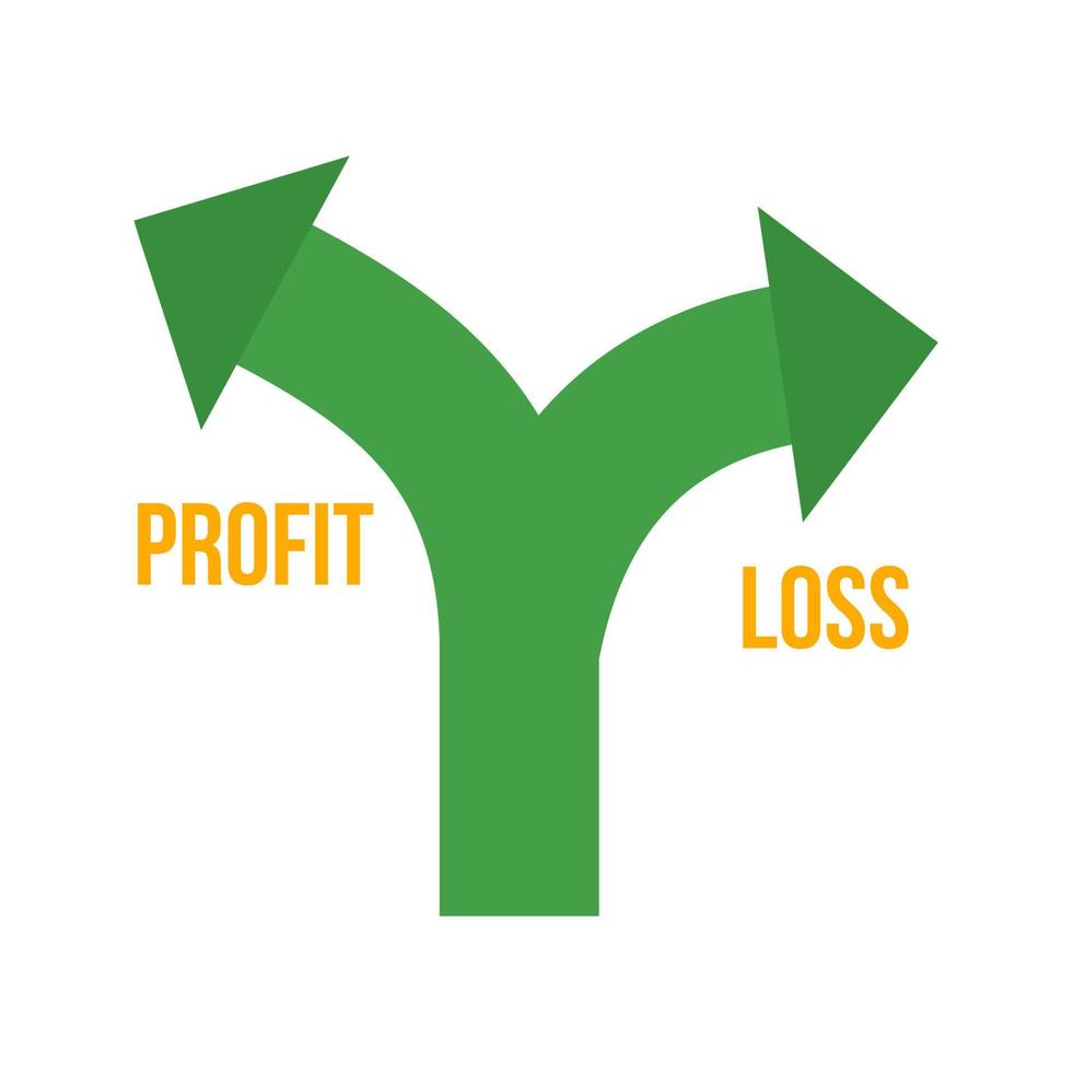 Profit Loss Flat Multicolor Icon vector