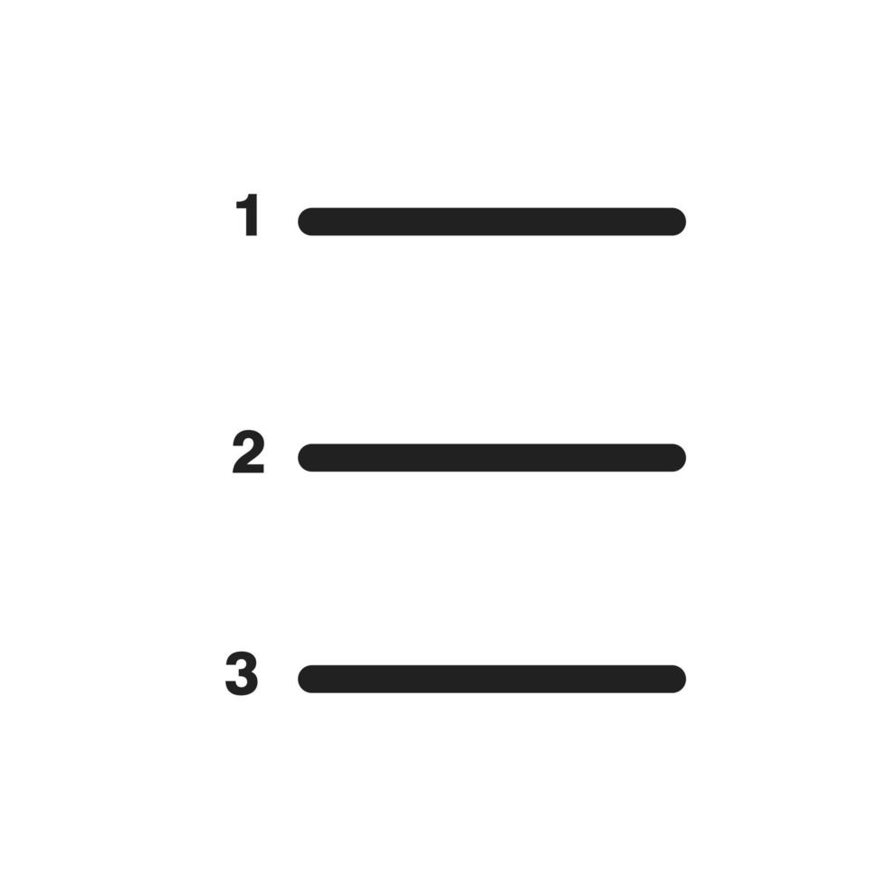 Numbered list Line Icon vector