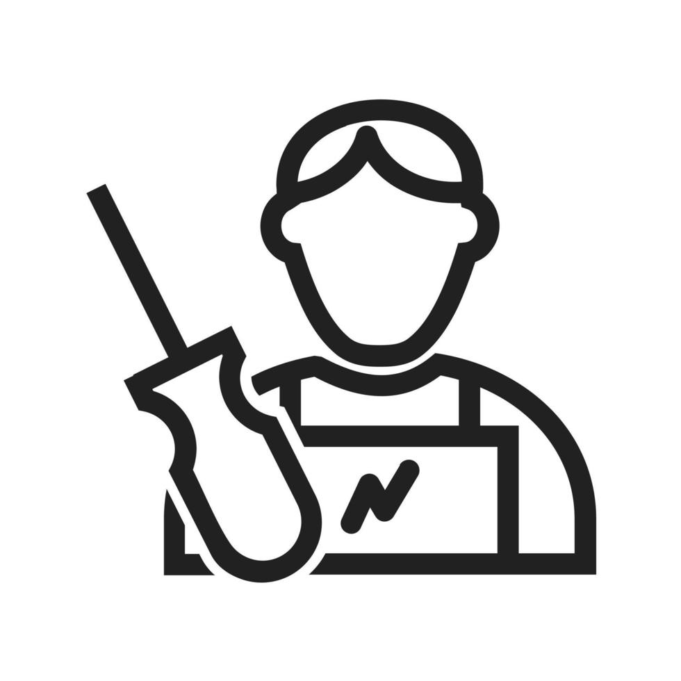 Electrician Line Icon vector