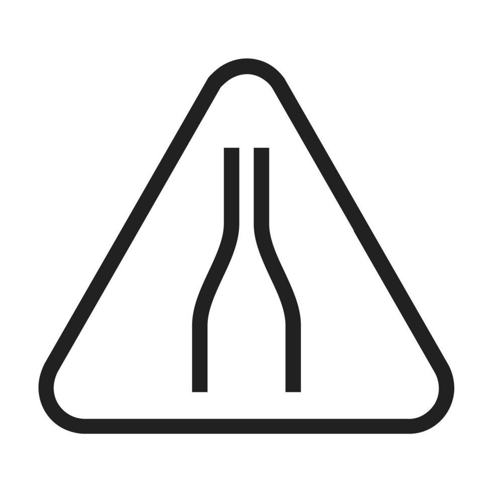 Narrow road ahead Line Icon vector