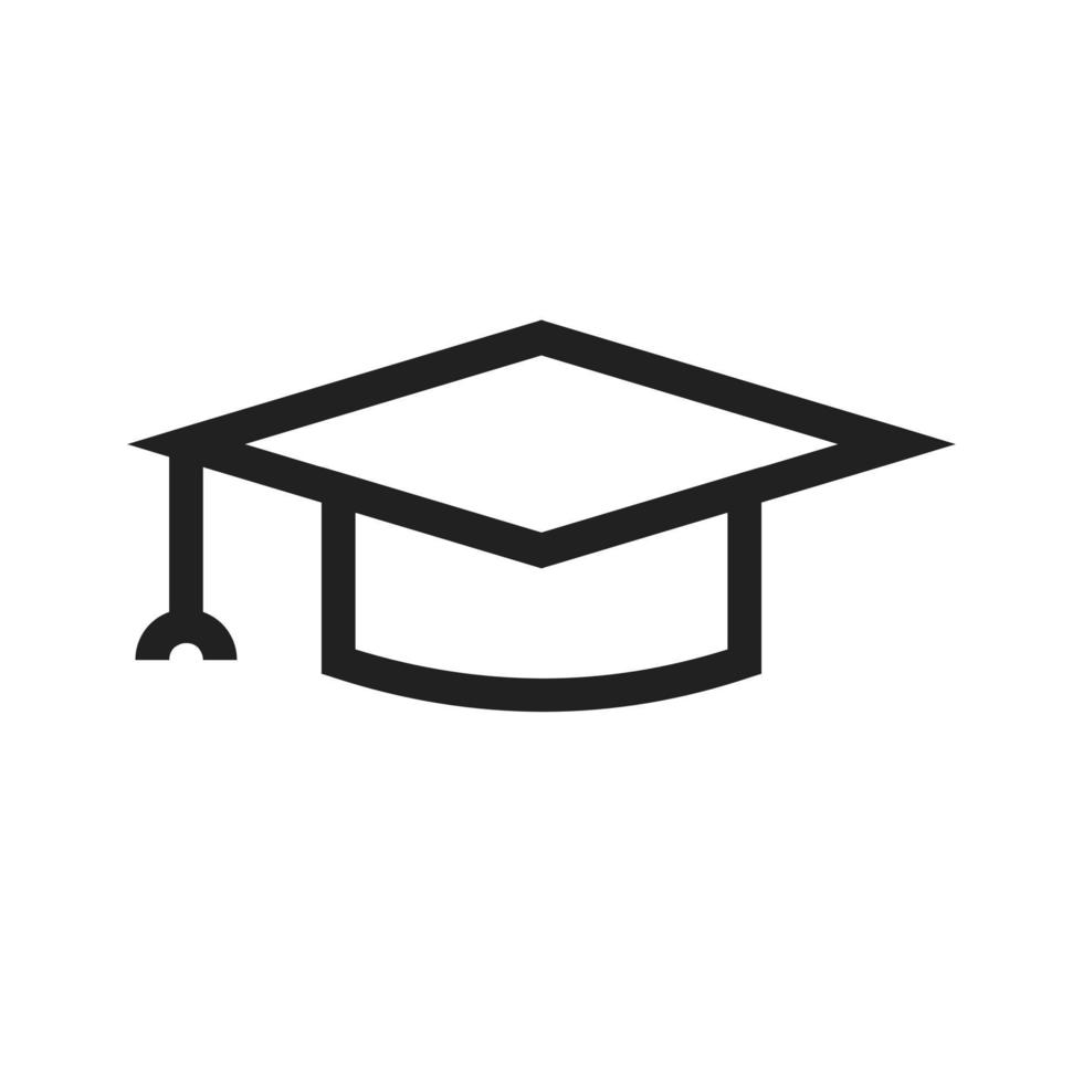 Graduate Hat Line Icon vector