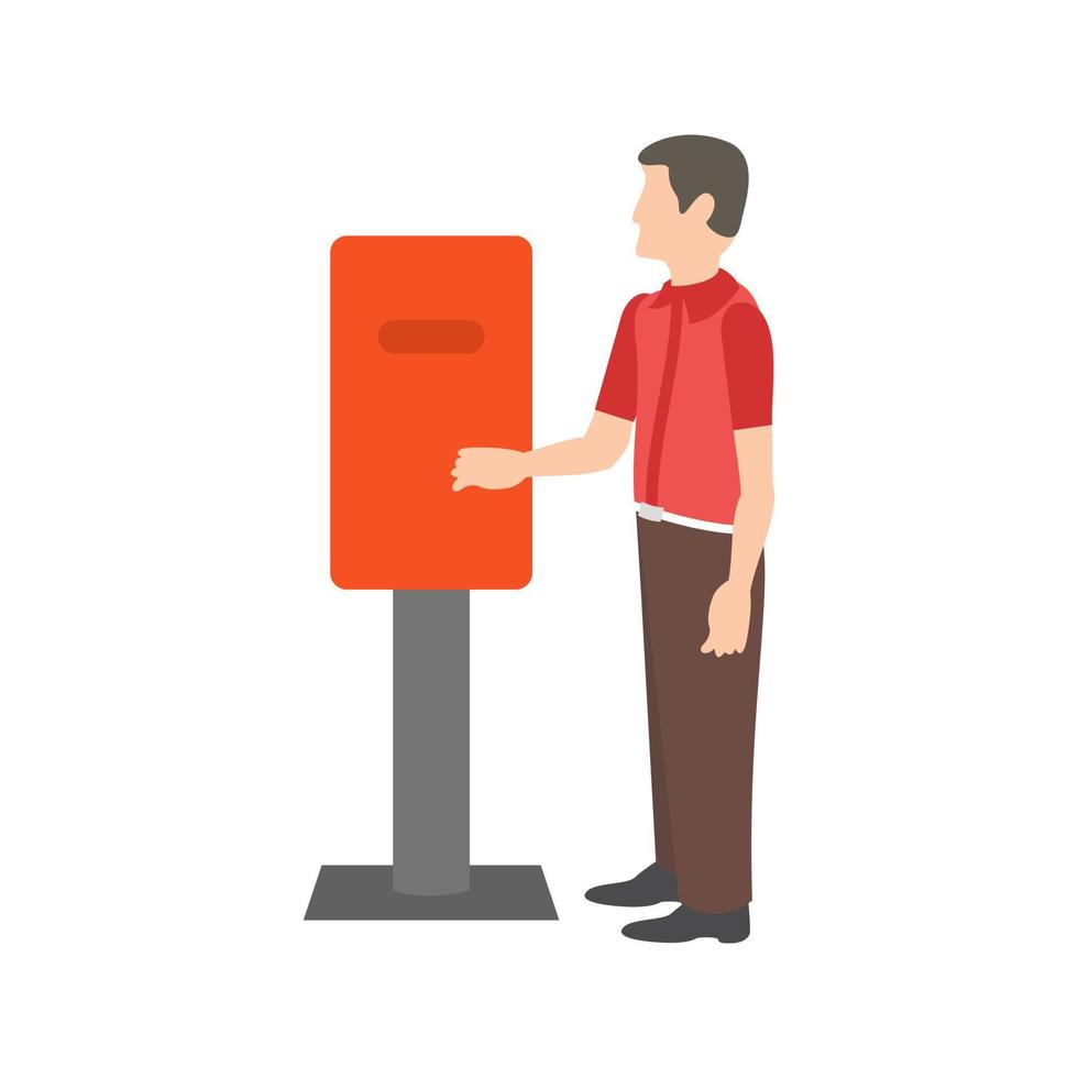 Parking Meter Flat Multicolor Icon vector