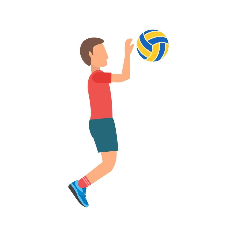 icono multicolor plano de voleibol vector