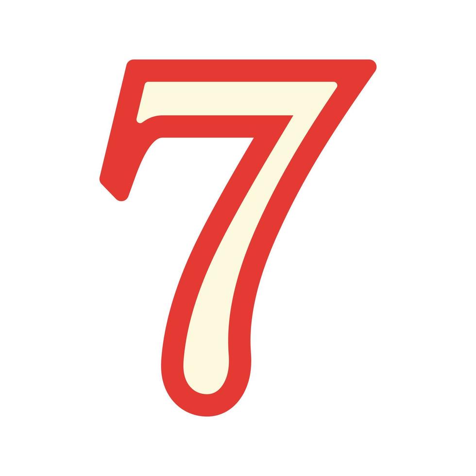 Number Seven Flat Multicolor Icon vector