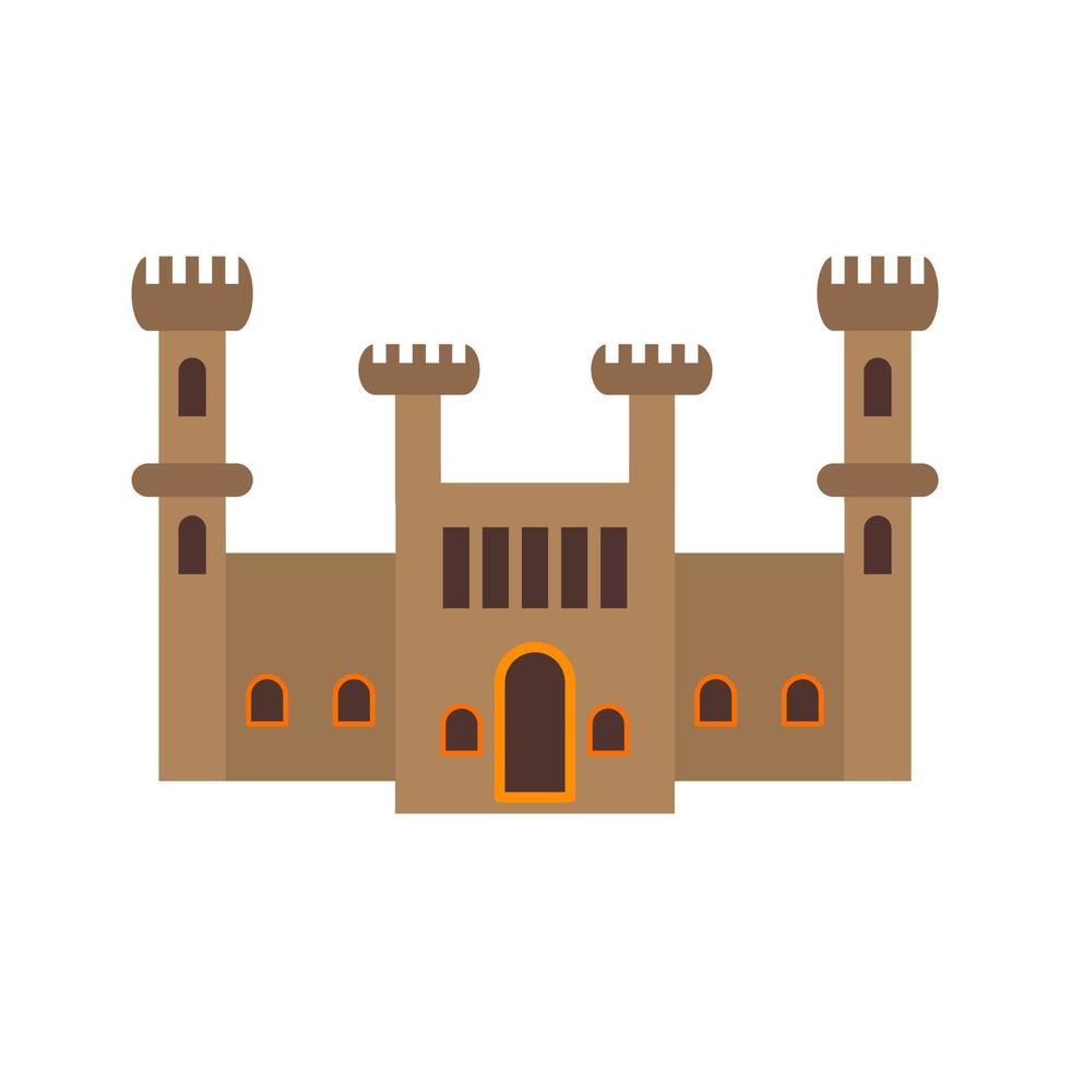 Castle Flat Multicolor Icon vector