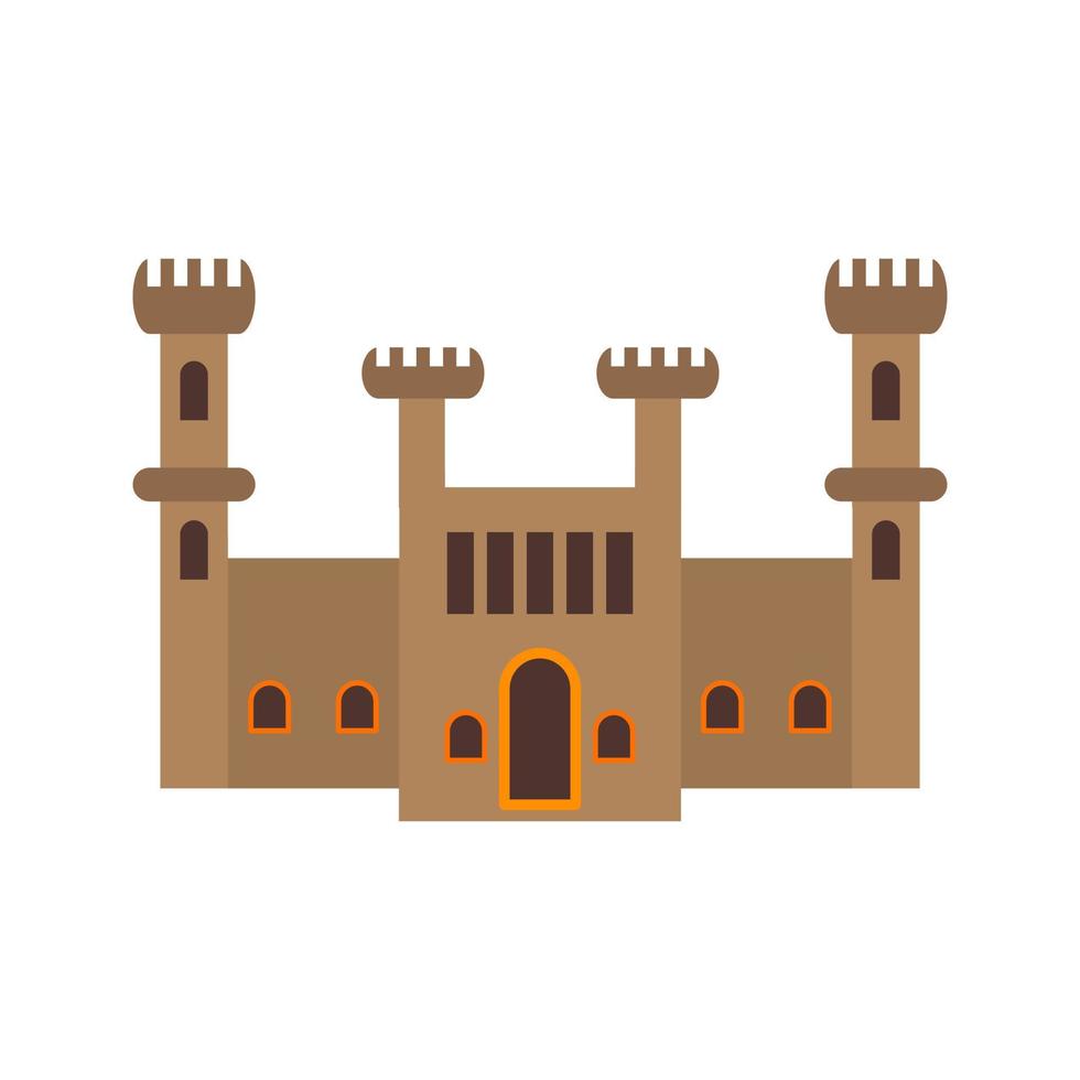 Castle Flat Multicolor Icon vector