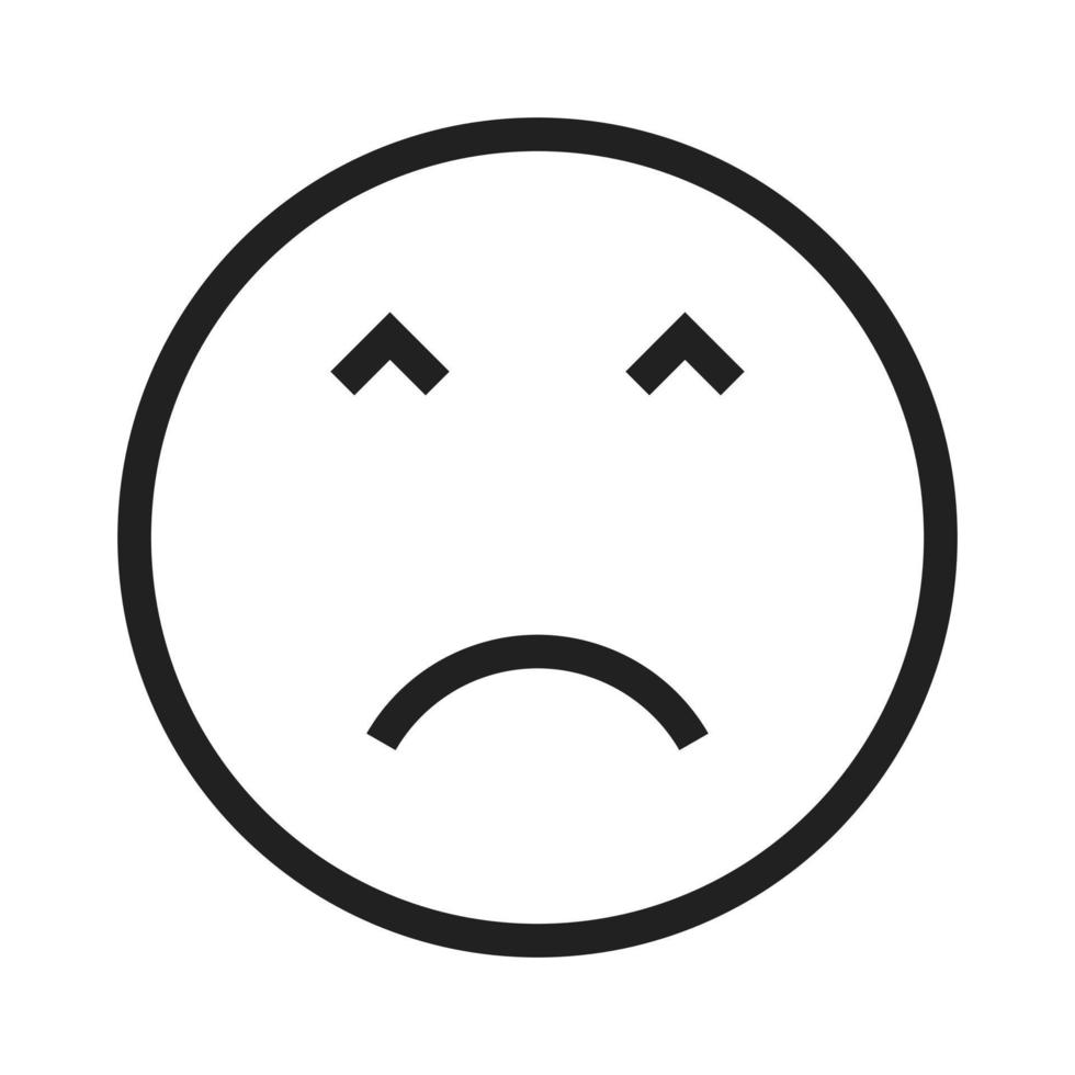 Angry Face Line Icon vector