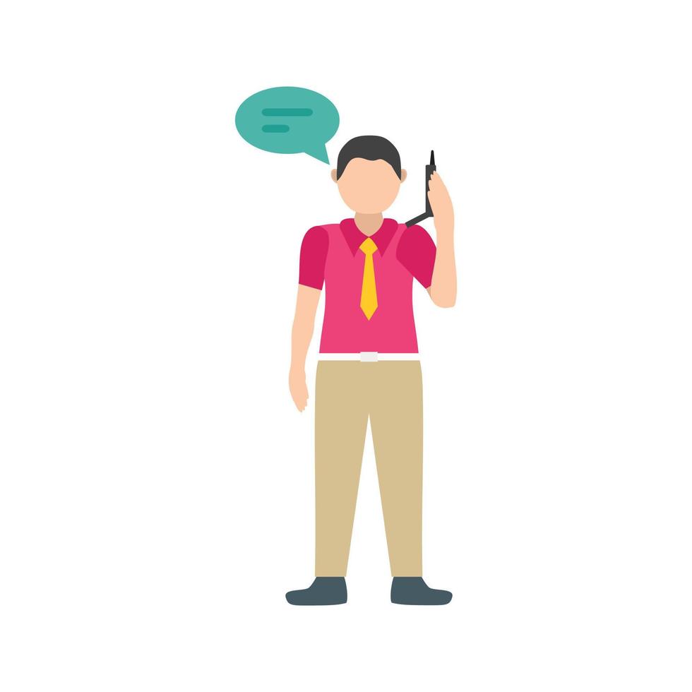 Talking on Phone Flat Multicolor Icon vector