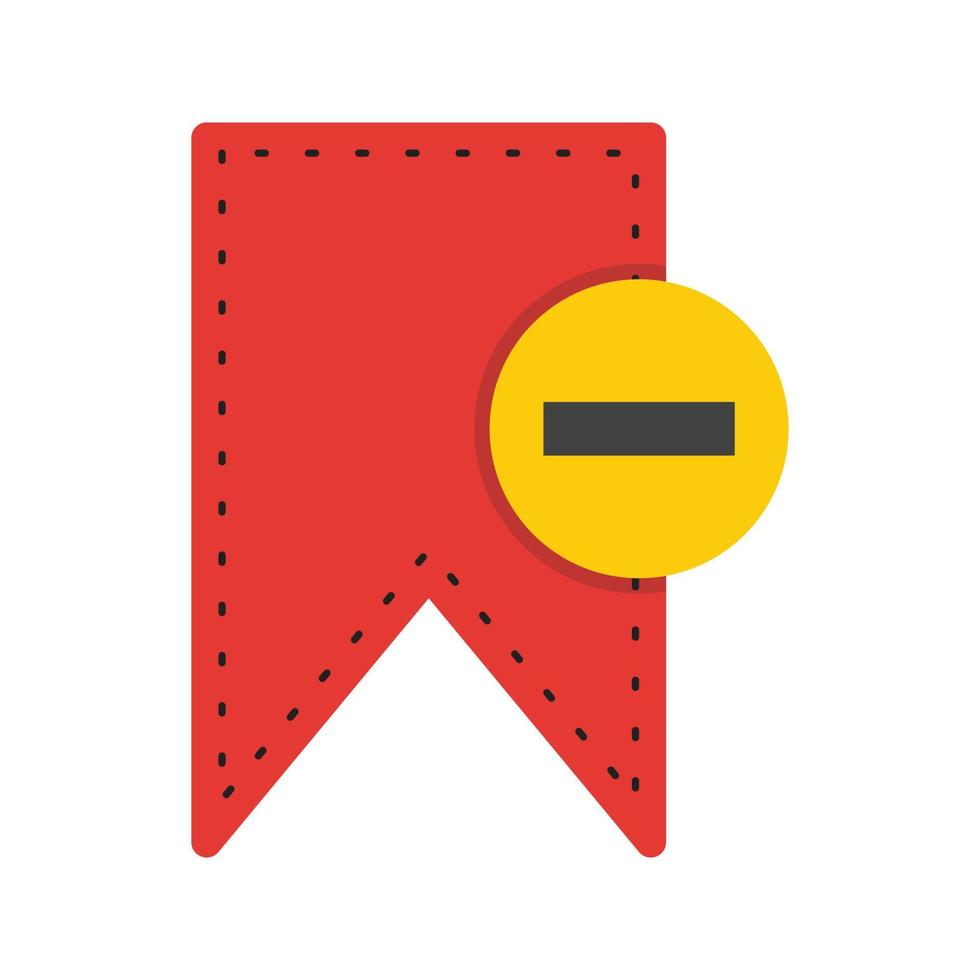 Delete Bookmark Flat Multicolor Icon vector