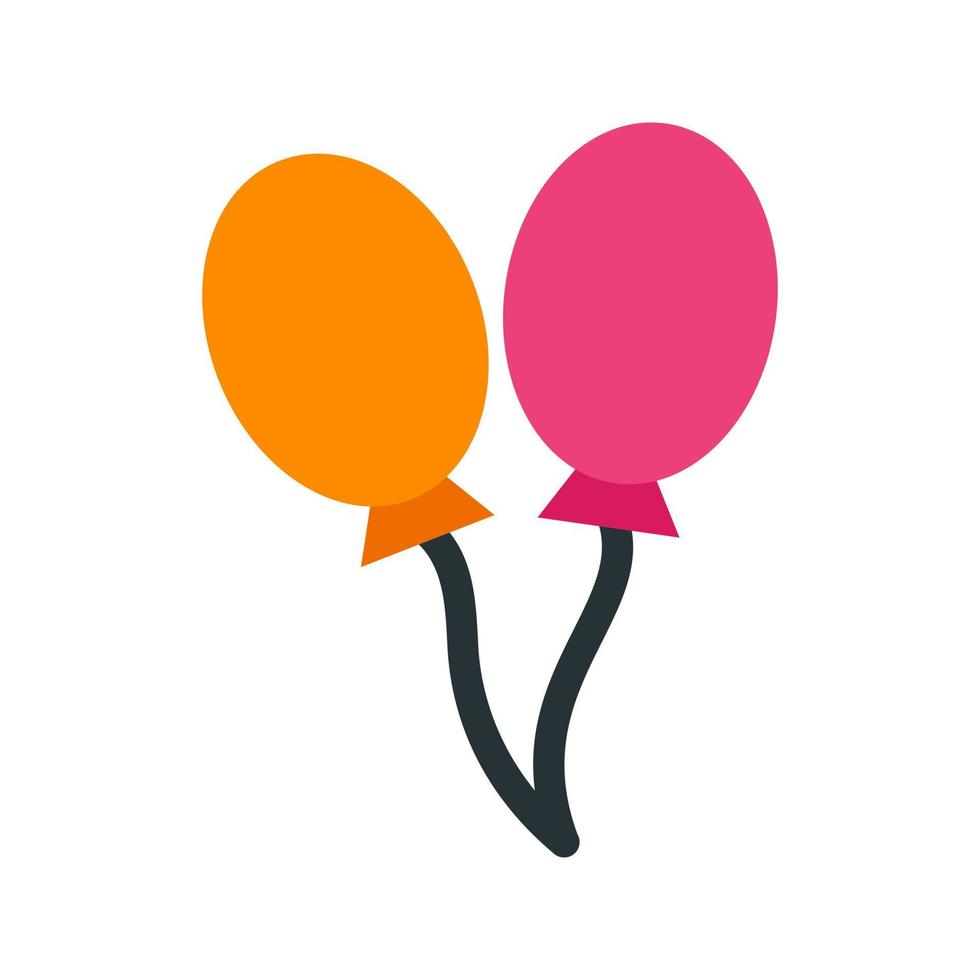 Balloons Flat Multicolor Icon vector