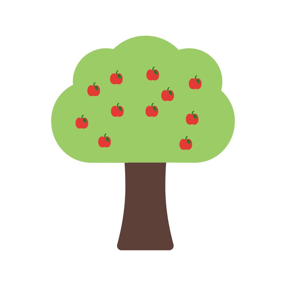 Fruit Tree Flat Multicolor Icon vector