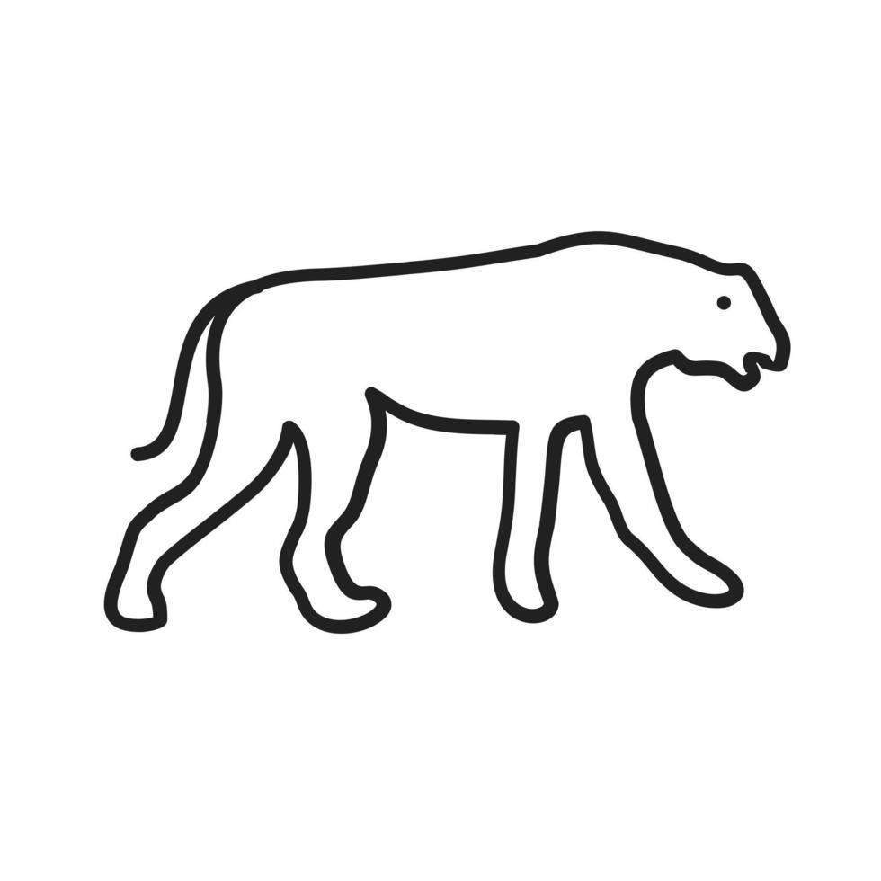 Cheetah Line Icon vector