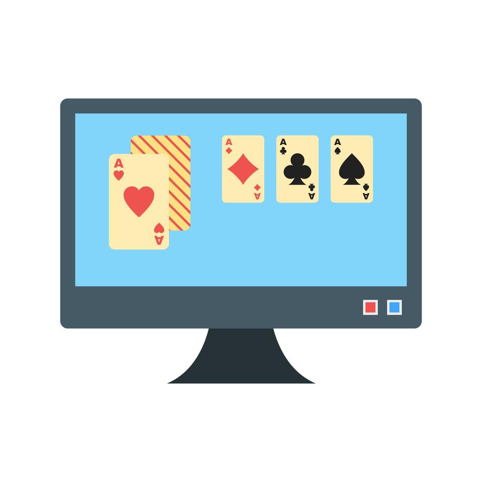 Online Gambling Flat Multicolor Icon vector