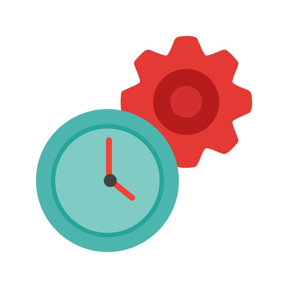 Time Settings Flat Multicolor Icon vector