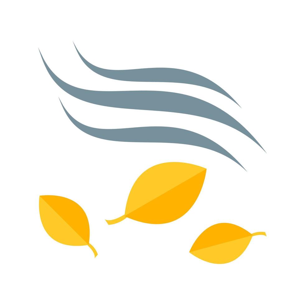 Leaves in Wind Flat Multicolor Icon vector