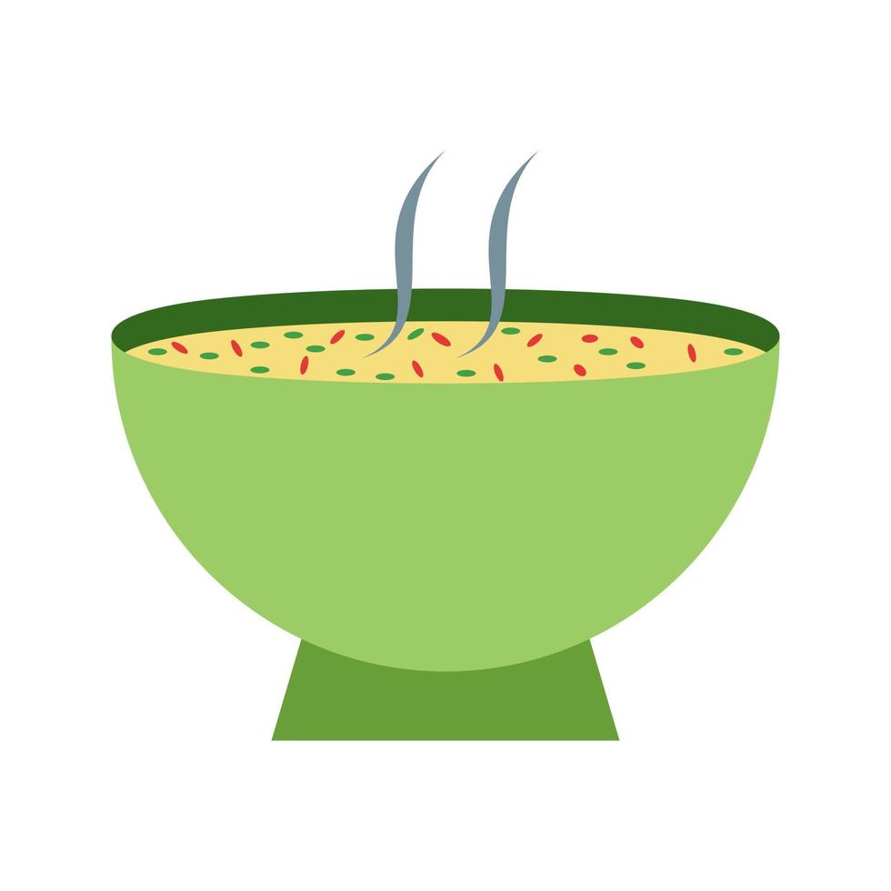 Hot Soup Flat Multicolor Icon vector