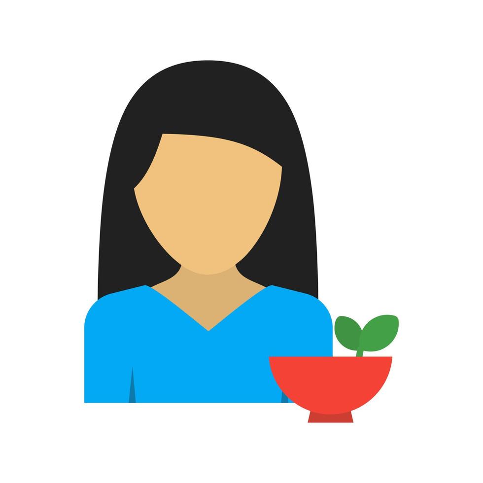 Woman Healthy Food Flat Multicolor Icon vector