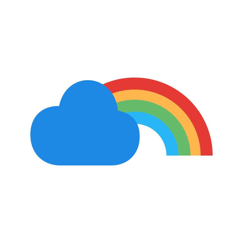 Rainbow Flat Multicolor Icon vector