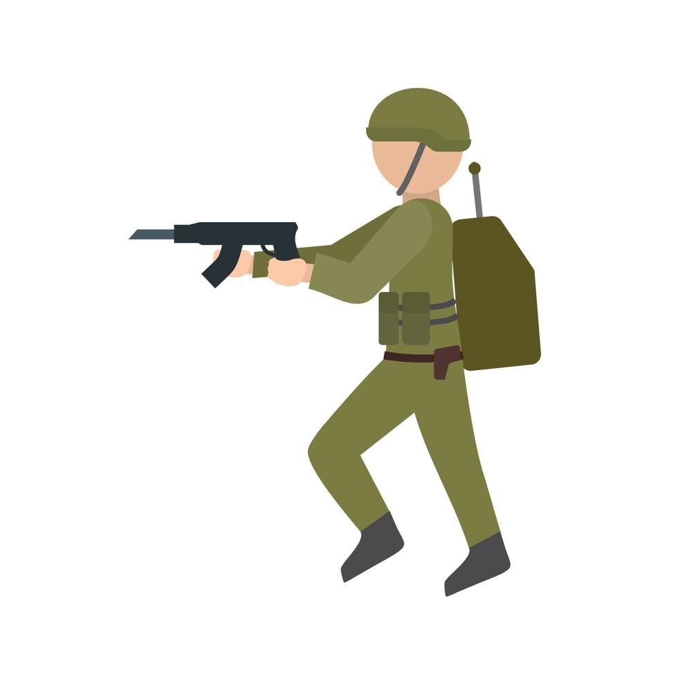 Army Soldier Flat Multicolor Icon vector
