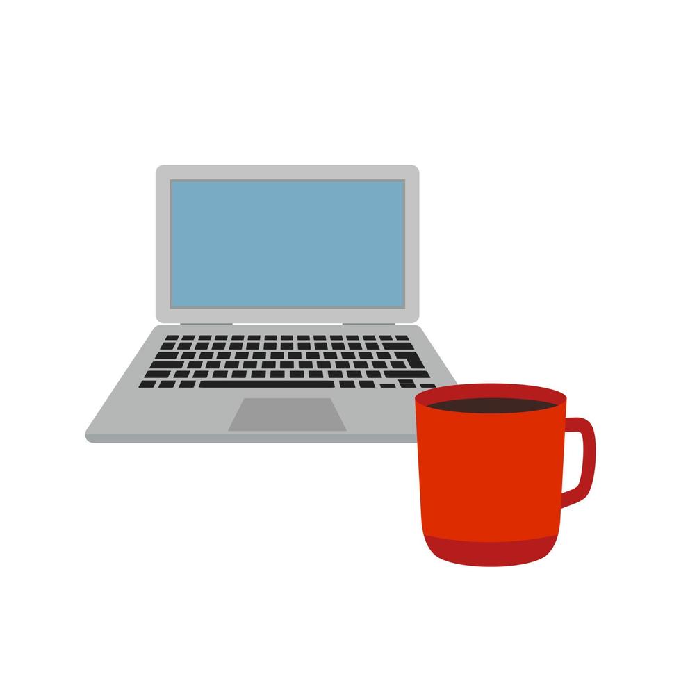 Coffee and Work Flat Multicolor Icon vector