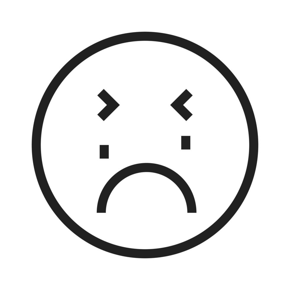 Crying Line Icon vector