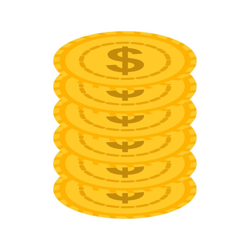 Stack of Coins Flat Multicolor Icon vector