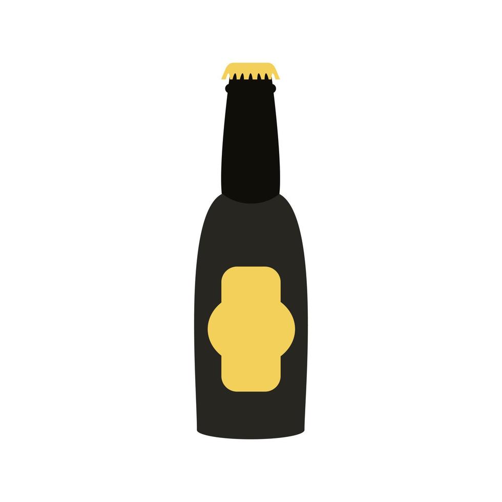 botella de cerveza i icono multicolor plano vector