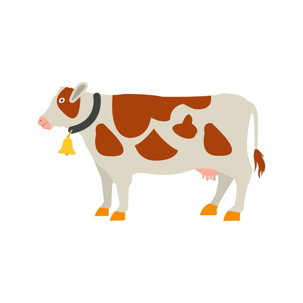 icono multicolor plano de vaca vector