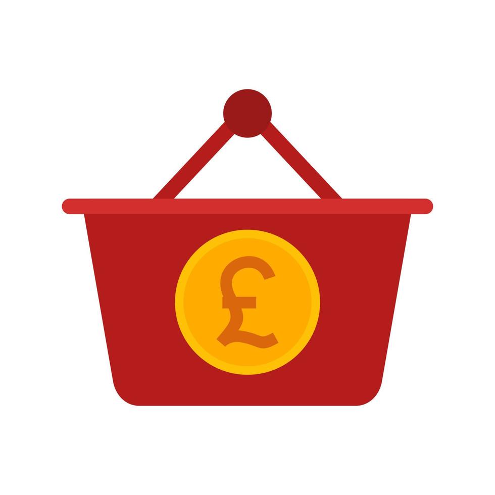 Pound Basket Flat Multicolor Icon vector