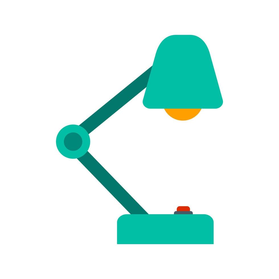 lámpara de mesa plana icono multicolor vector