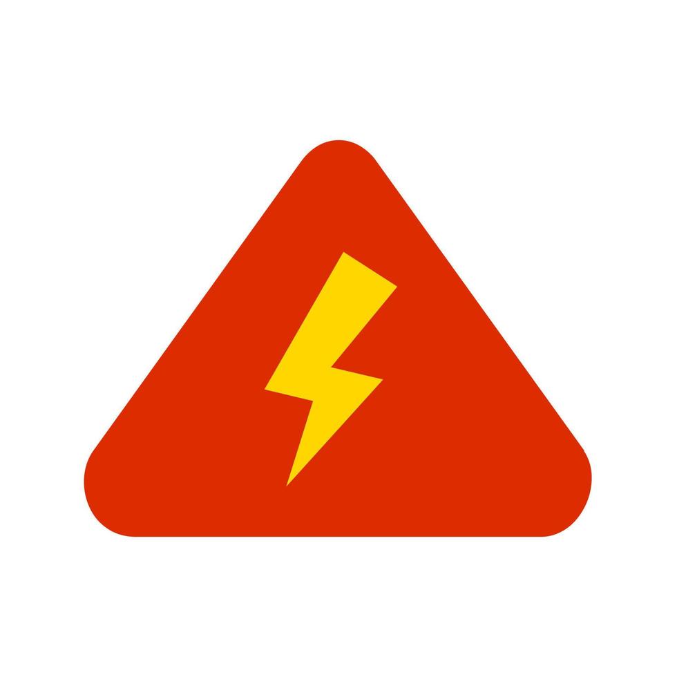 icono multicolor plano de peligro de electricidad vector