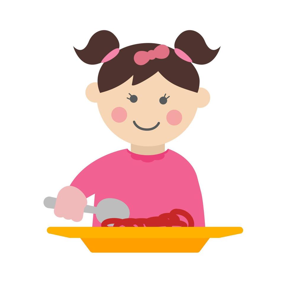 Eating Food Flat Multicolor Icon vector
