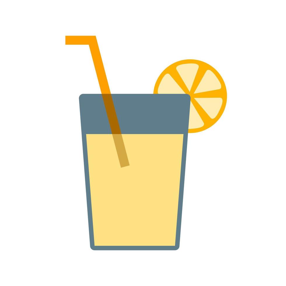 Lemon Juice Flat Multicolor Icon vector