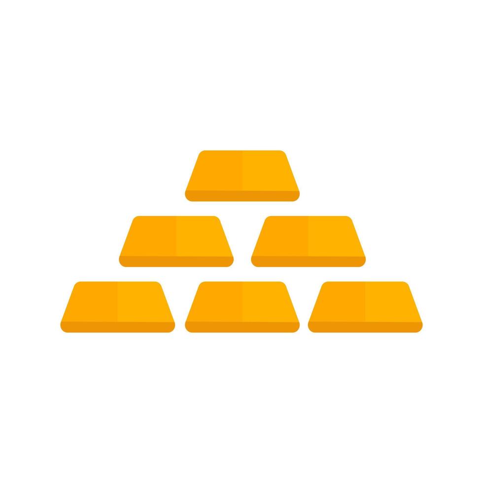 Gold Bars Flat Multicolor Icon vector