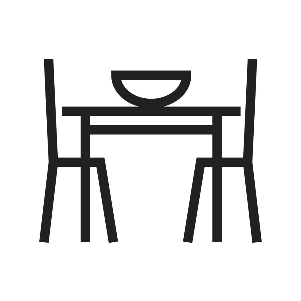 Dining Table I Line Icon vector