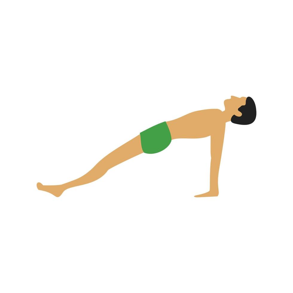 Upward Plank Pose Flat Multicolor Icon vector