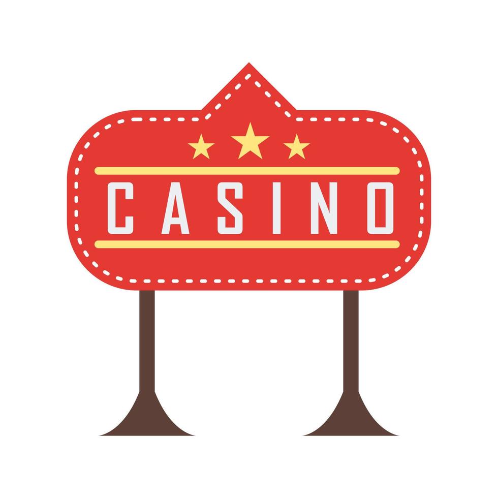 signo de casino plano icono multicolor vector