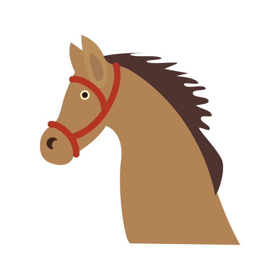 caballo, plano, multicolor, icono vector