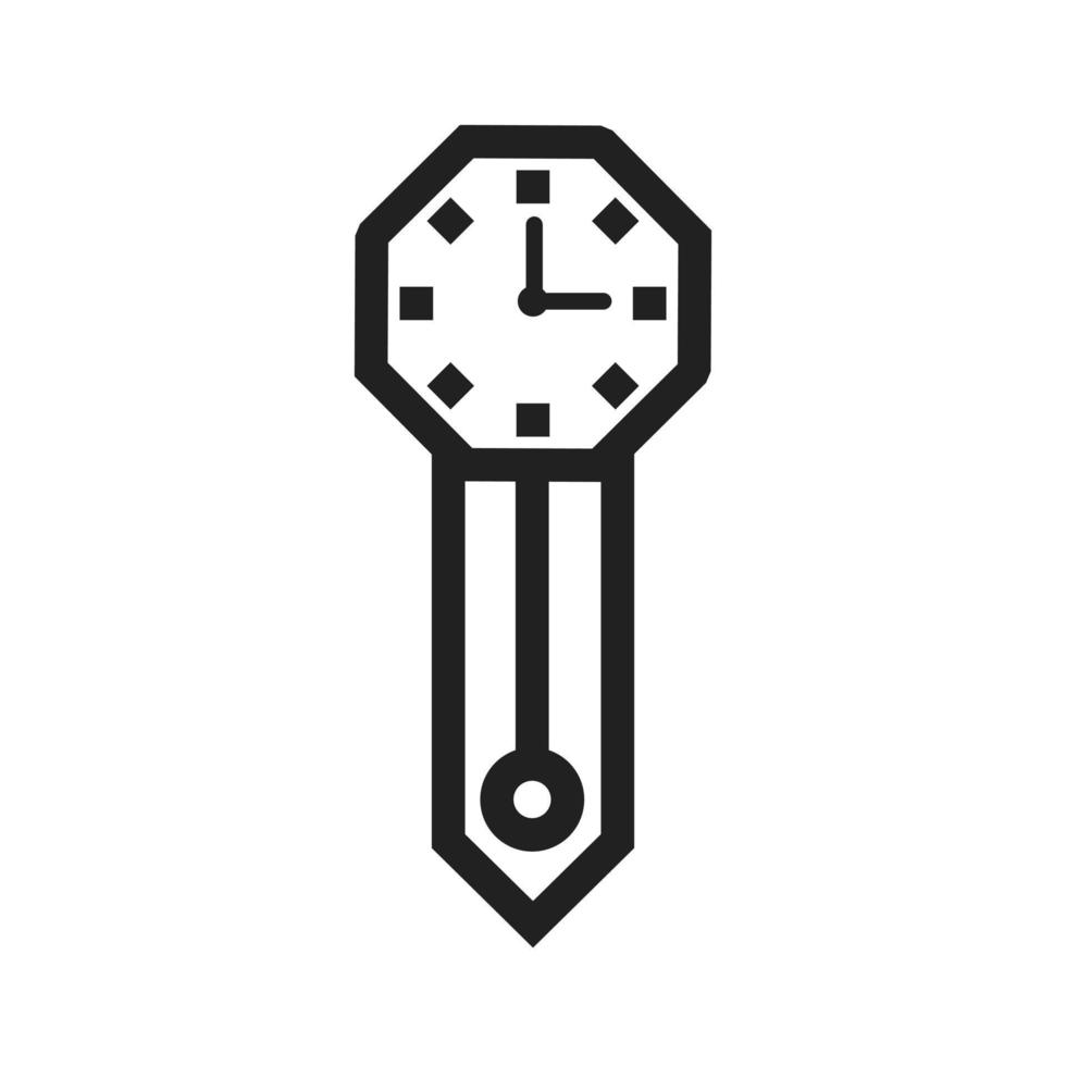 Wall Clock Line Icon vector