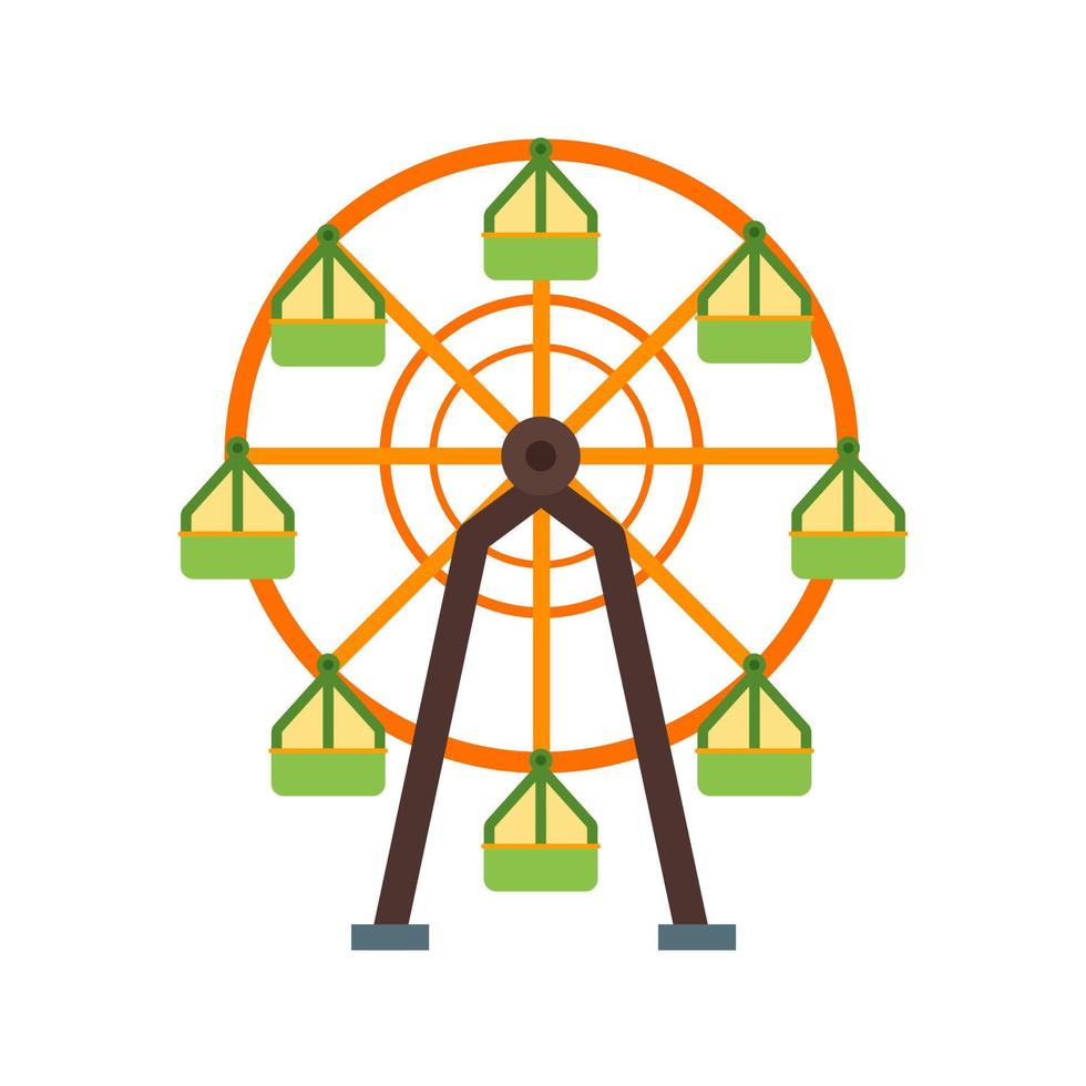 Ferris Wheel Flat Multicolor Icon vector