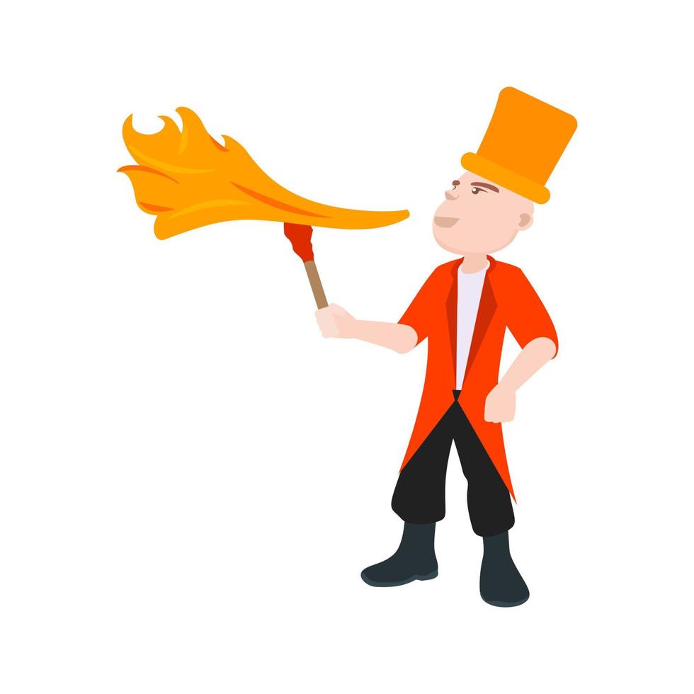 Spitting Fire Flat Multicolor Icon vector