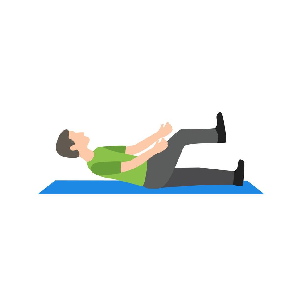 Sitting and Stretching Flat Multicolor Icon vector