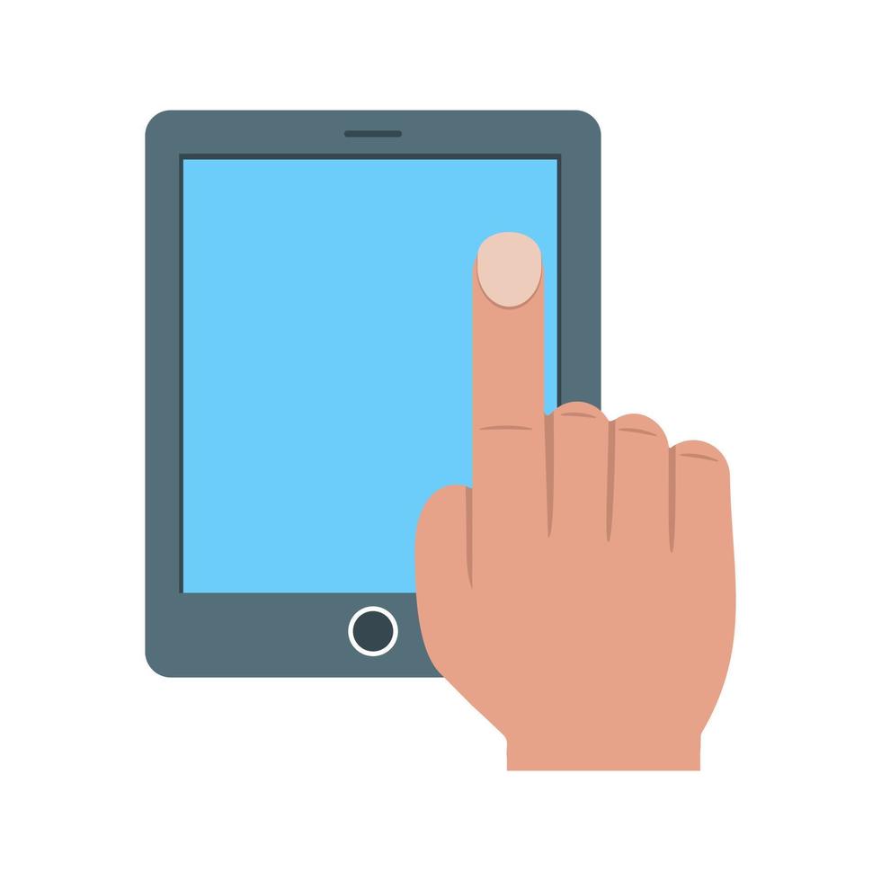 Using Touch Device Flat Multicolor Icon vector