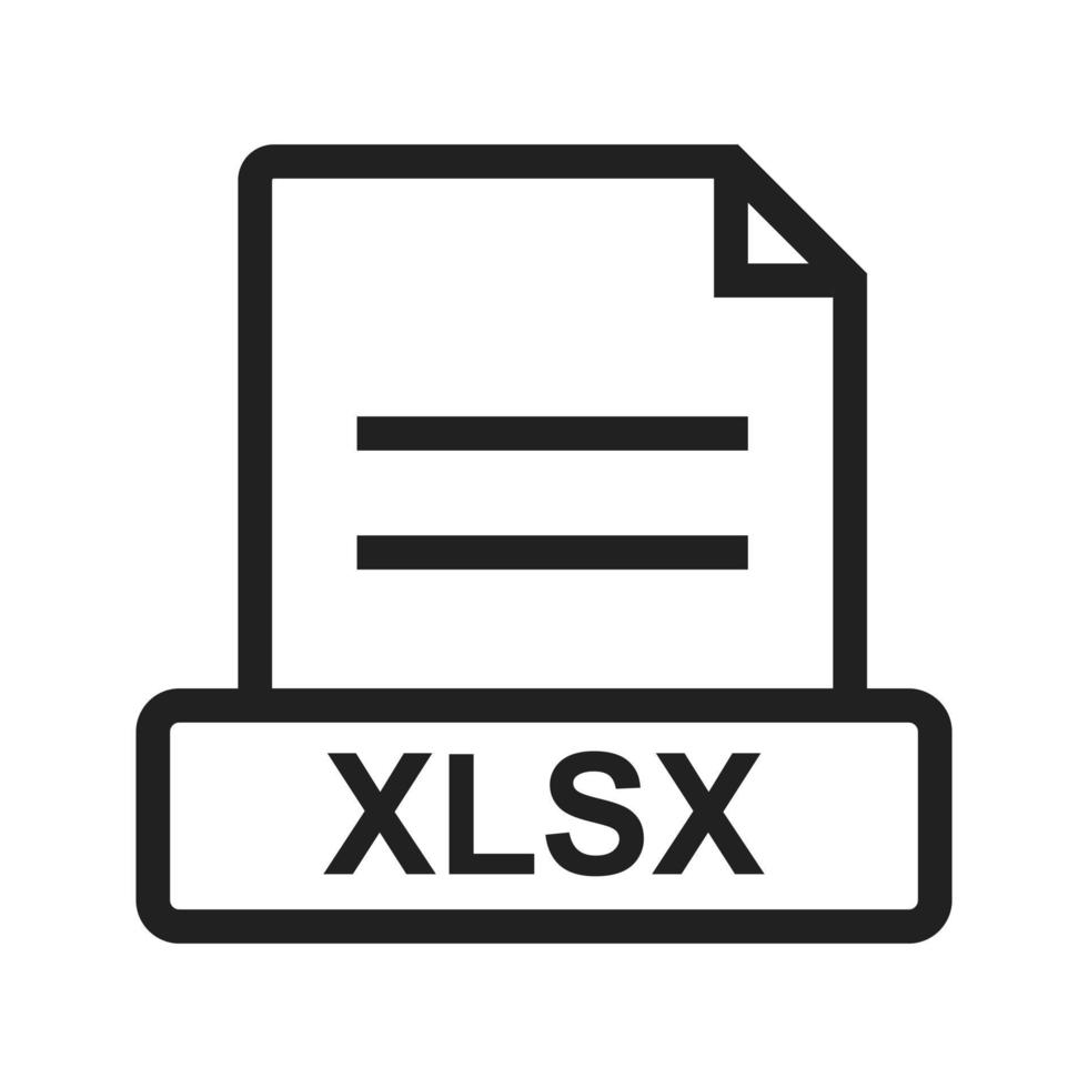 XLSX Line Icon vector