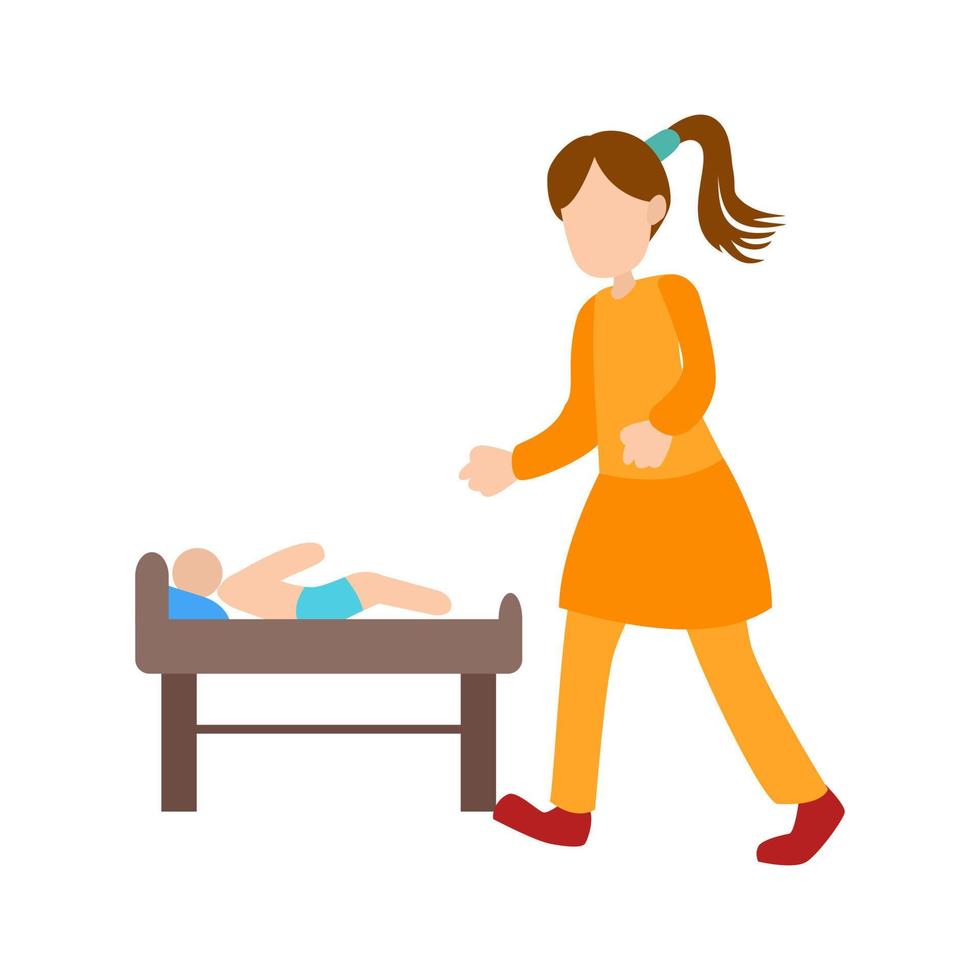 Dressing Baby Flat Multicolor Icon vector