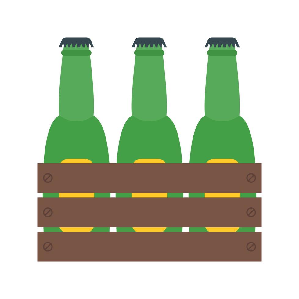 Botellas de cerveza plana icono multicolor vector